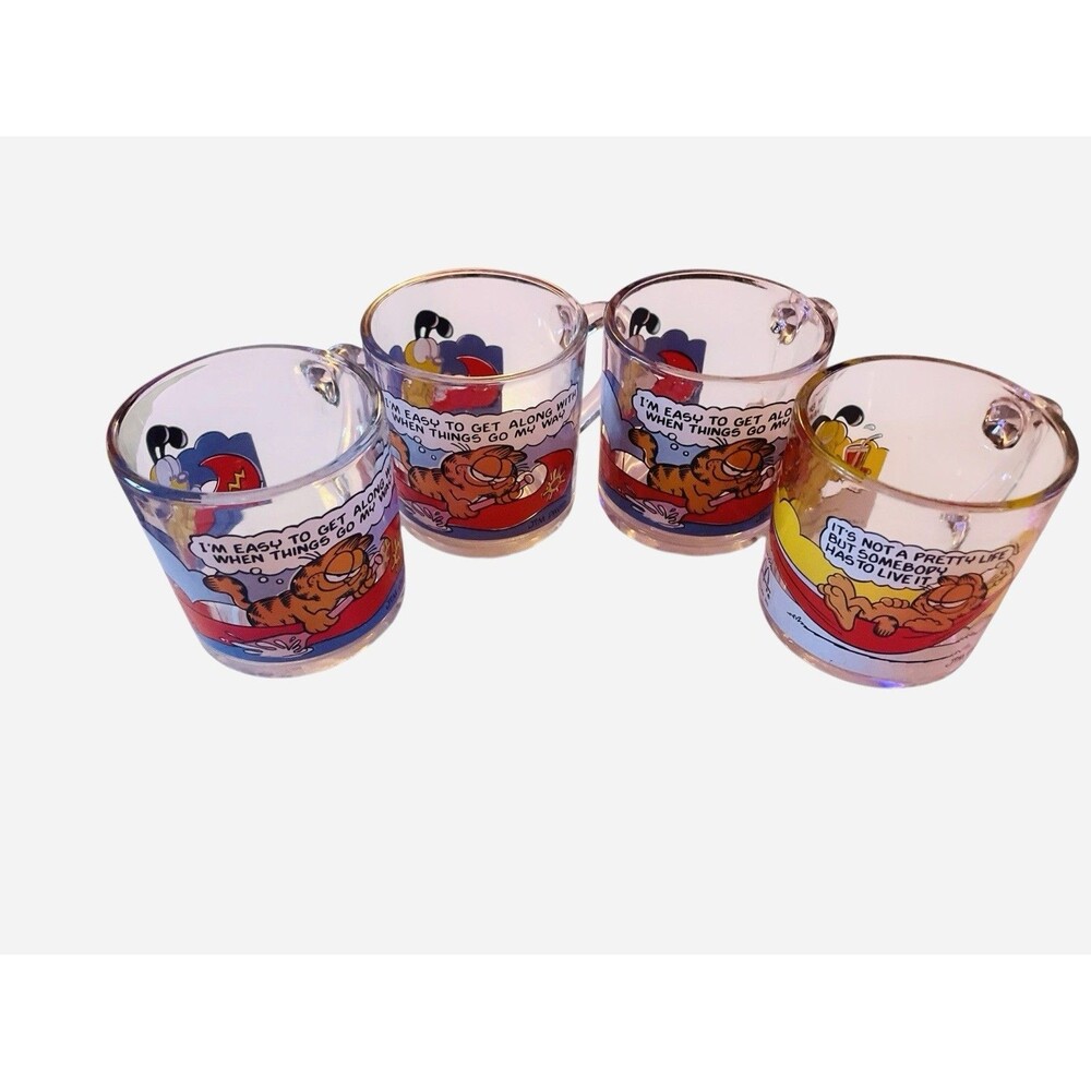 McDonalds Garfield Glasses Vintage 1978 Set Of 4